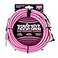 Ernie Ball Braided Instrument Cable StraightAngle 10ft Neon Pink P06078
