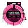 Ernie Ball Braided Instrument Cable StraightAngle 10ft Neon Pink P06078
