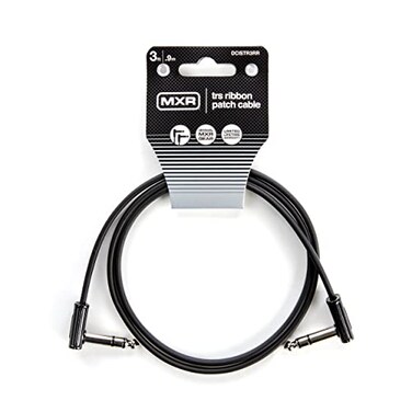 Jim Dunlop 14Inch Right Angle MXR Ribbon TRS Patch Cable 3 ft09 m DCISTR3RR