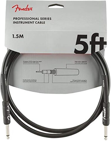Fender Professional Series Instrument Cable 5 Feet StraightStraight Guitar Cable Guitar Accessories Black