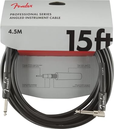 Fender Professional Series Instrument Cable Guitar Cable Guitar Accessories StraightAngle Black 15ft
