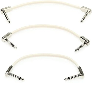 Ernie Ball Flat Ribbon Patch Cable 3Pack 6in White P06385
