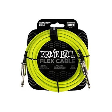 Ernie Ball Flex Instrument Cable StraightStraight 20ft Green