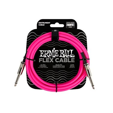 Ernie Ball Flex Instrument Cable StraightStraight 10ft Pink