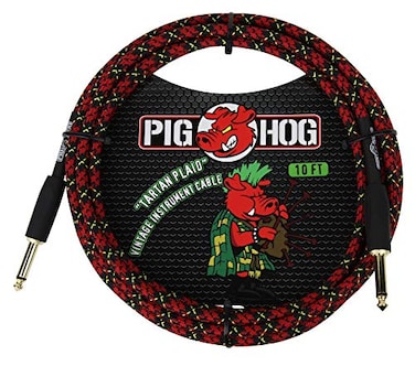 Pig Hog PCH10PL 14 to 14 Tartan Plaid Guitar Instrument Cable 10 Feet