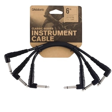 Planet Waves DAddario Guitar Cable Guitar Patch Cable Instrument Cable Guitar Accessories Classic Series Cable 05 Foot1524 MM Right Angle Dark Grey 3 Pack
