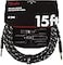 Fender Deluxe Series Instrument Cable Guitar Cable Guitar Accessories StraightStraight Black Tweed 15ft