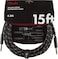 Fender Deluxe Series Instrument Cable Guitar Cable Guitar Accessories StraightStraight Black Tweed 15ft