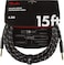 Fender Deluxe Series Instrument Cable Guitar Cable Guitar Accessories StraightStraight Black Tweed 15ft