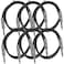 Seismic Audio SASTSX3Black6PK 3Feet TS 14Inch Guitar Instrument or Patch Cable Black