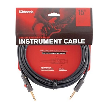 Planet Waves DAddario Guitar Cable Guitar Lead Circuit Breaker Cable Latching CutOff Switch to Mute When Changing Instrument 15 Feet457 Meters Straight Ends 1 Pack