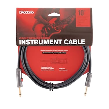 Planet Waves DAddario Guitar Cable Guitar Lead Circuit Breaker Cable Latching CutOff Switch to Mute When Changing Instrument 10 Feet305 Meters Straight Ends 1 Pack
