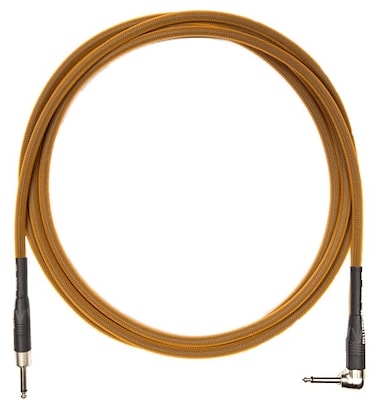 Rattlesnake Cable Company Rattlesnake Cable 10 Foot Standard Copper Guitar Instrument Cable Straight to Right Angle 14Inch Plugs