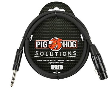 Pig Hog PXTMXF3 14 TRS to XLR Adaptor Cable 3 Feet