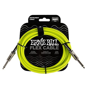 Ernie Ball Flex Instrument Cable StraightStraight 10ft Green
