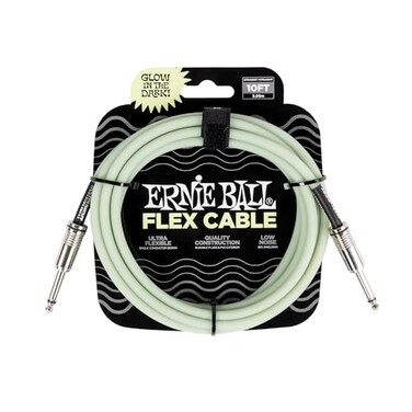 Ernie Ball Flex Instrument Cable StraightStraight 10ft Glow in Dark P06436
