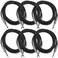 Seismic Audio Speakers Guitar Cables TS Guitar Cables Black Pack of 6 10 Feet