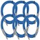Seismic Audio SASTSX6Blue6PK 6Feet TS 14Inch Guitar Instrument or Patch Cable Blue