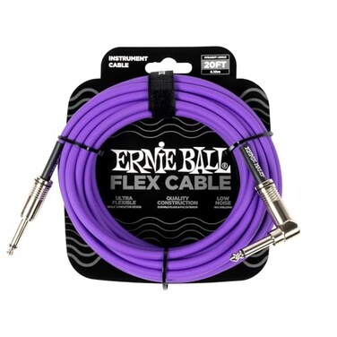 Ernie Ball Flex Instrument Cable StraightAngle 20ft Purple P06466