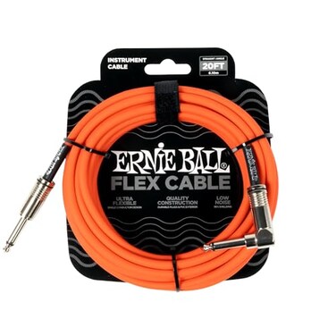 Ernie Ball Flex Instrument Cable StraightAngle 20ft Orange P06467
