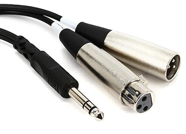Hosa SRC203 Insert Cable 14 Inches TRS to XLR3 Meters and XLR3F 9 Feet