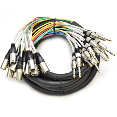 Seismic Audio SAXT16x10M 16 Channel 10 XLR Male to 14 TRS Snake Cable