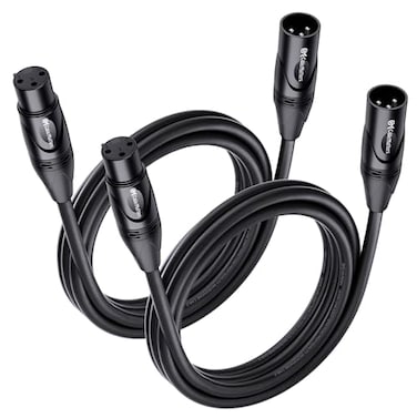 Cable Matters 2Pack Premium XLR to XLR Cables 6ft Male to Female Microphone Cable OxygenFree Copper OFC Mic Cord Black