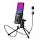 FDUCE Gaming USB Microphone for PCRGB Condenser Computer Mic with Tripod StandQuick MuteGain ControlCardioid Mic for Streaming Podcast Twitch YouTube PC Computer PS5 M160