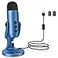 ZealSound Podcast Microphone for PC Noise Cancellation USB Mic with Gain Volume Adjustment Mute Button Monitoring Echo for YouTube TikTok Podcasting Streaming iPhone iPad AndroidBlue
