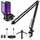 ZealSound Podcast Microphone USB Mic with Noise Cancellation Volume Mute Control RGB Light ZeroLatency Monitoring Gaming Microphones with Boom Arm Tripod Stand for PC Mac iPhone and Android