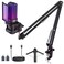 ZealSound Podcast Microphone USB Mic with Noise Cancellation Volume Mute Control RGB Light ZeroLatency Monitoring Gaming Microphones with Boom Arm Tripod Stand for PC Mac iPhone and Android