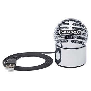 Samson Meteorite UltraPortable USB Condenser Microphone for Laptop Plug Play Mic for Zoom Skype YouTube Working from Home Magnetic Base Mobile Compatible Silver