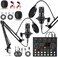 CofeLife Podcast Equipment Bundle for 2 V8s DJ Mixer Voice Changer with BM800 Podcast Microphone Bundle Studio Condenser Microphone Perfect for Podcasting Recording Singing Streaming and Gaming