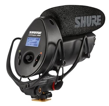 Shure VP83F LensHopper CameraMounted Condenser Shotgun Microphone with Integrated Digital Flash Recording Windscreen Superior RF Immunity Backlit LCD 5Position Joystick Rycote Lyre Shock Mount