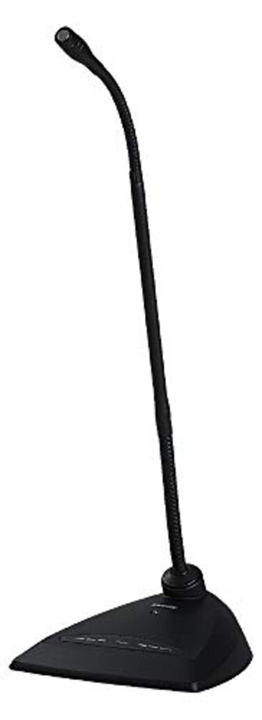 Shure Microflex MX418DS Supercardioid Condenser Microphone 18 Gooseneck Includes Desktop Base with 10 Cable Logic Functions Programmable Switch LED Indicator SnapFit Foam Windscreen