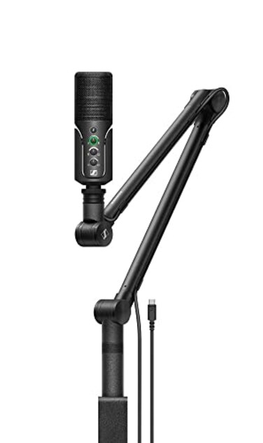 Sennheiser Professional Profile USB Microphone Streaming Set with Boom Arm 3 m USBC Cable Mic Pouch