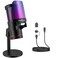 ZealSound USB Microphone for PC Mac iPhone Android Podcast Mic with Noise Cancellation Touch Mute RGB Light Volume Monitor Control for Streaming Gaming Podcasting ASMR TikTok Discord YouTube