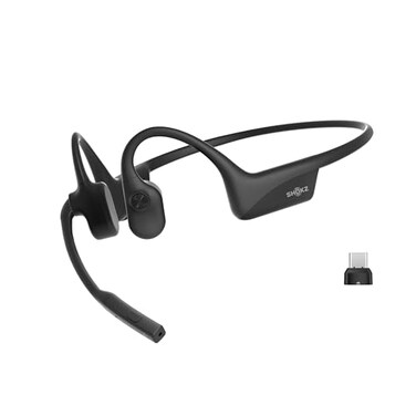 SHOKZ OpenComm2 UC 2025 Upgrade OpenEar Wireless Computer Headset with Boom Mic Bone Conduction Bluetooth Stereo Headphones USBC Dongle Compatible with PC and Mac Zoom C120 UC