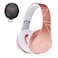 PowerLocus Bluetooth OverEar Headphones Wireless Stereo Foldable Headphones Wireless and Wired Headsets with Builtin Mic Micro SDTF FM for iPhoneSamsungiPadPC Rose Gold