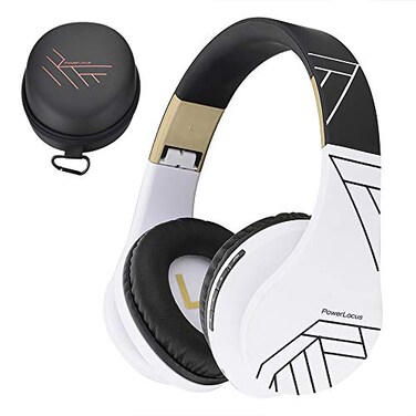 PowerLocus Bluetooth OverEar Headphones Wireless Stereo Foldable Headphones Wireless and Wired Headsets with Builtin Mic Micro SDTF FM for iPhoneSamsungiPadPC BlackWhite