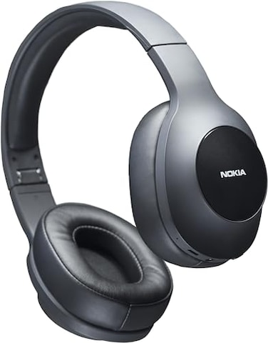 Nokia Essential Wireless Headphones Universal Bluetooth 40 Hours Playback Soft Leather Over Ear with Foldable HeadbandBlack