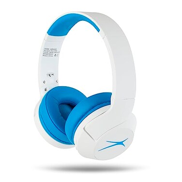 Altec Lansing Kid Safe Noise Cancelling Wireless Headphones 15H Battery 85dB Volume Limit Foldable Design Powerful Sound Active Noise Cancellation Perfect for Kids Ages 7 Whiteout Wave Blue