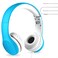 LilGadgets Connect Foldable Headphones Adjustable Fit Soft Touch Padding for Kids with Mic VolumeLimited Noise Reduction OnEar Wired Headset for School with SharePort Blue Ages 314