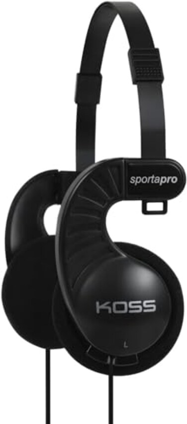 Koss SportaPro OnEar Stereo Headphones 35mm Plug Lightweight Unique Folding Design Black
