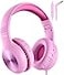 Nabevi Kids Headphones with Microphone OverEar Headphones for Kids with Sharing Function 85dB94dB Safe Volume Limit Wired Headphone for Children Kid Headset for School Study Travel Pink