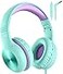 Nabevi Kids Headphones with Microphone OverEar Headphones for Kids with Sharing Function 85dB94dB Safe Volume Limit Wired Headphone for Children Kid Headset for School Tablet Travel Green