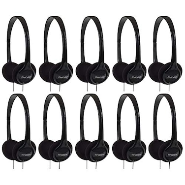 Koss KPH7 Lightweight Portable OnEar Headphones Bundle Black 10Pack