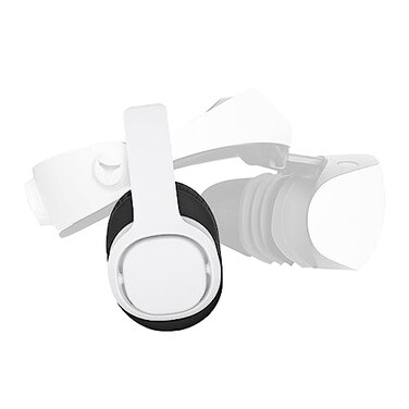 Globular Cluster PH2 Stereo VR Headphones for PS VR 2 Clip On Design Easy to Install and Remove Looks Tidy with Cable Router More Comforable Than inEar Buds 75mm x 90mm Earmuffs White