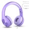 LilGadgets Connect Pro Wired Kids Headphones for School with Microphone Volume Limiting OverEar Headset with Cord SharePort Technology SoftTouch Padding Purple