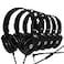 Sonitum Premium Classroom Headphone Mic Set 35mm Jack Stereo Sound Earphones with Microphone Soft Swivel On Ear Pads Perfect for ELearning Meetings Calls Bulk Pack of 5 Black